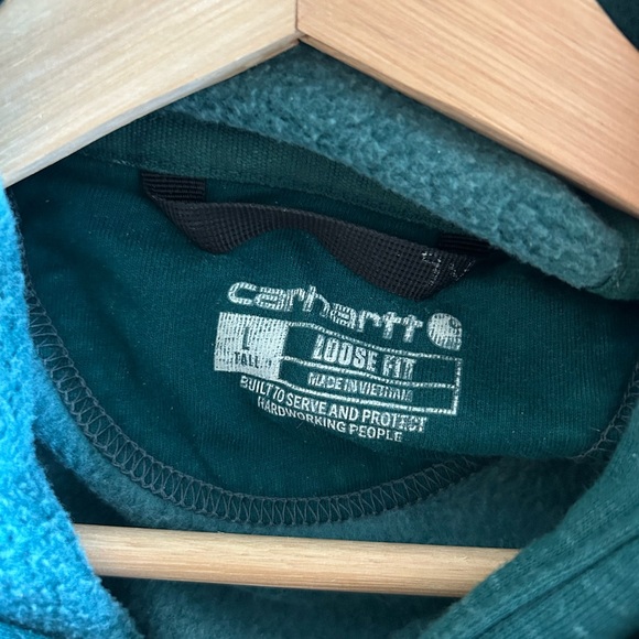 Carhartt Men's Green Hoodie Sweater Size Large Tall (Fits Bigger) - Picture 2 of 8